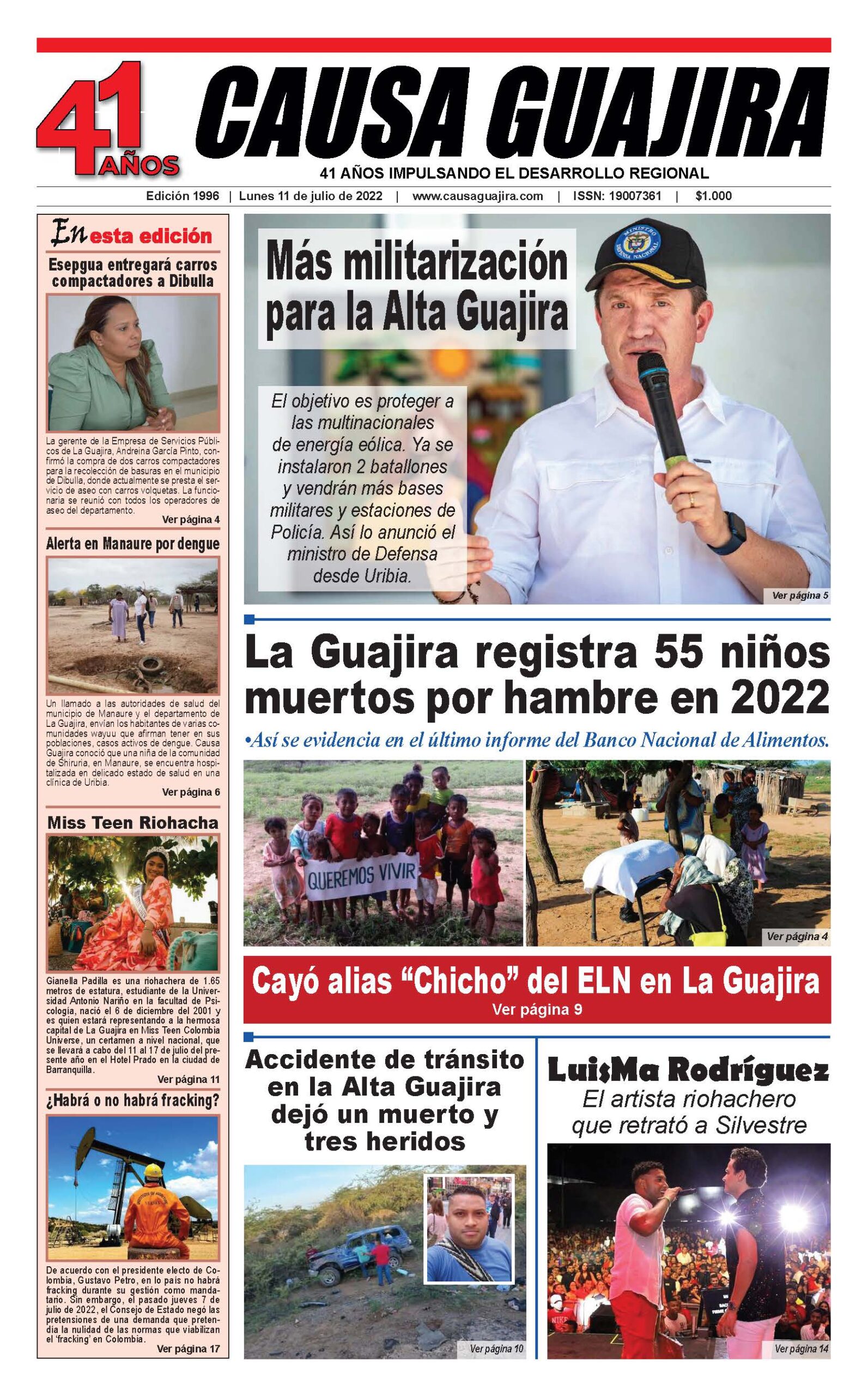 Causa Guajira 40 Años Impulsando El Desarrollo Regional El Periódico De Mayor Tradición En El 