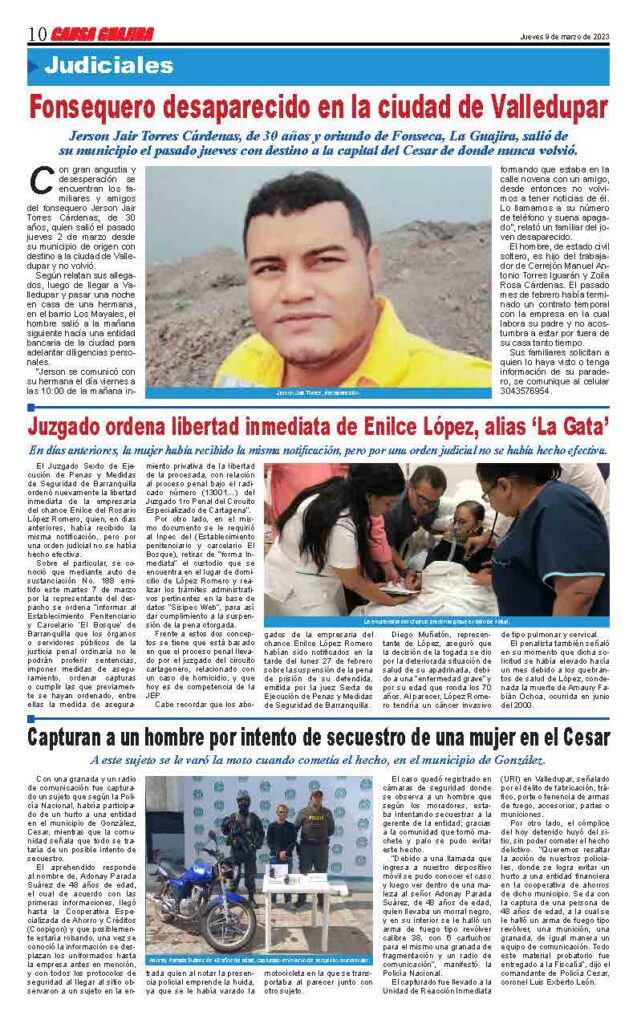 Nuestra Edición De Hoy Jueves 9 De Marzo De 2023 Causa Guajira 