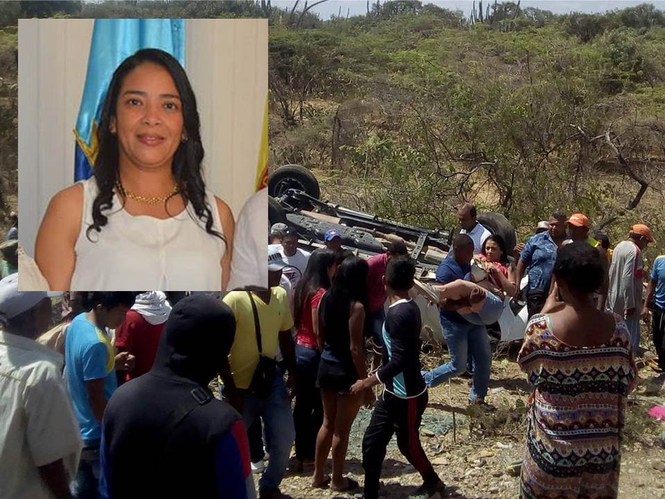 Gestora Social de Riohacha sufrió accidente de tránsito en la vía a Maicao