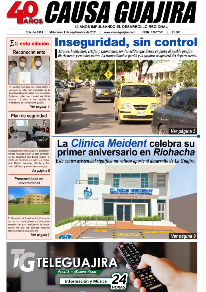 Nuestra edición del miércoles 1/09/2021