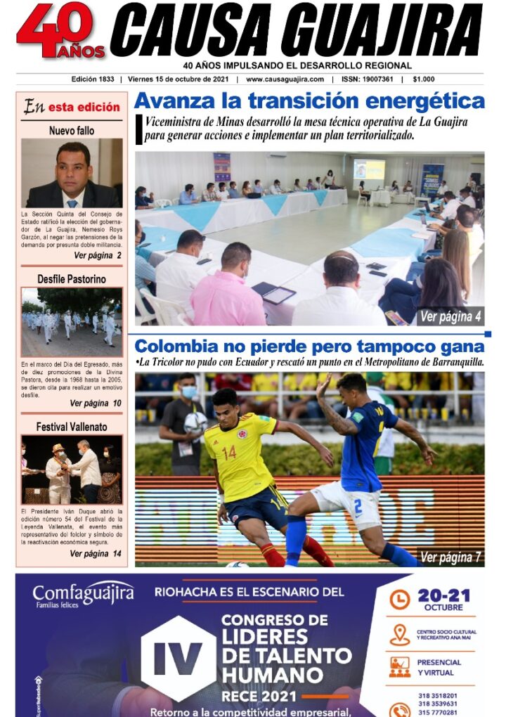 Nuestra edición de hoy viernes 15/10/2021