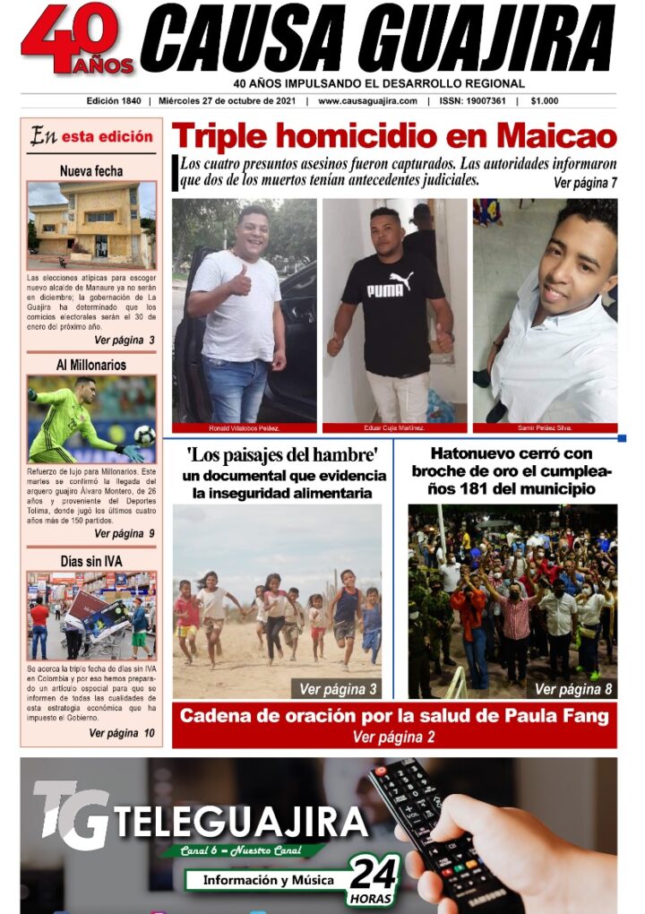 Nuestra edición de hoy miércoles 27/10/2021