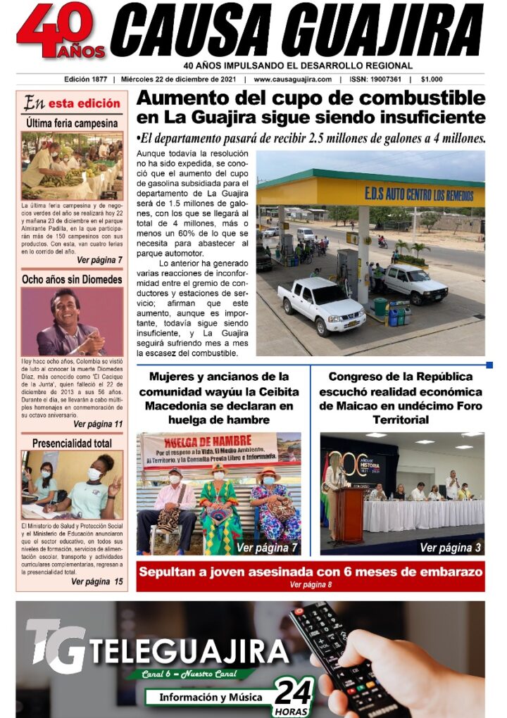 Nuestra edición de hoy miércoles 22/12/2021