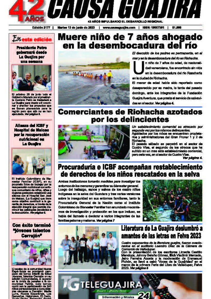 Nuestra edición de hoy martes 13 de junio