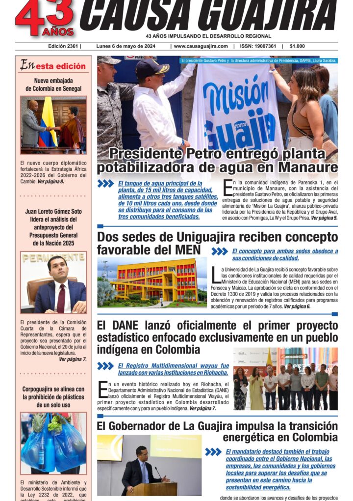 Nuestra edición de hoy lunes 6 de mayo de 2024