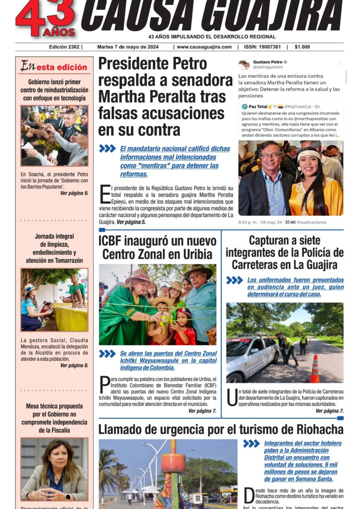 Nuestra edición de hoy martes 7 de mayo de 2024
